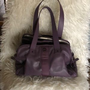 Lululemon purple leather yoga bag